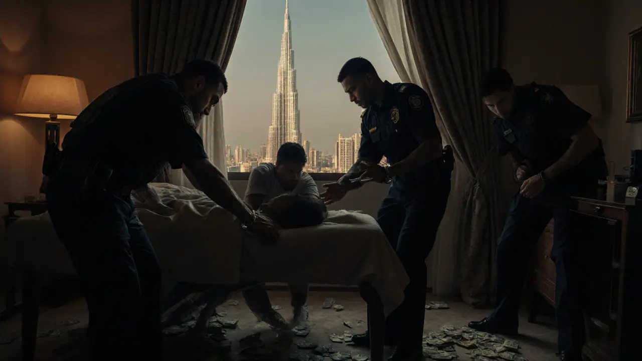 Dubai police arrest a tourist and local worker during a sting operation at an illegal massage villa.